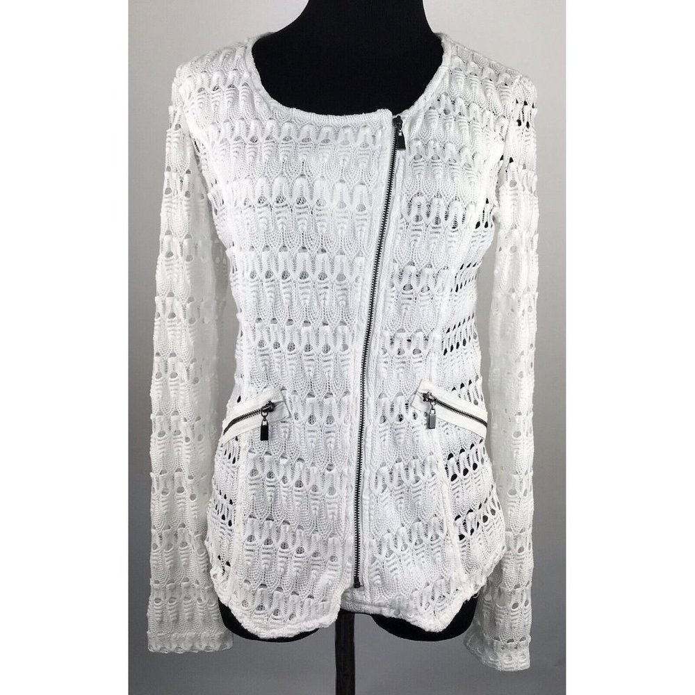 Picadilly Fashions Women’s Eyelet‎ Jacket Zipper Front Pockets Size XS